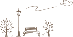 椅子と木のイラスト