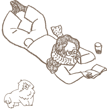 女の子と犬イラスト